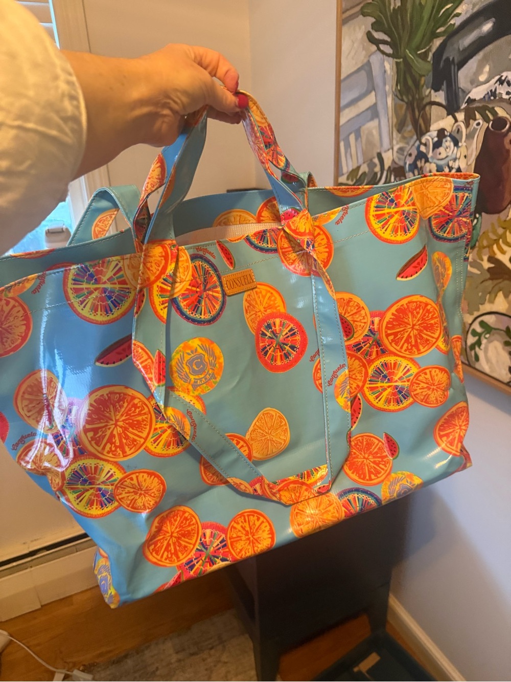 Consuela Turquoise Citrus Fruit Grab N Go Jumbo Tote Bag
